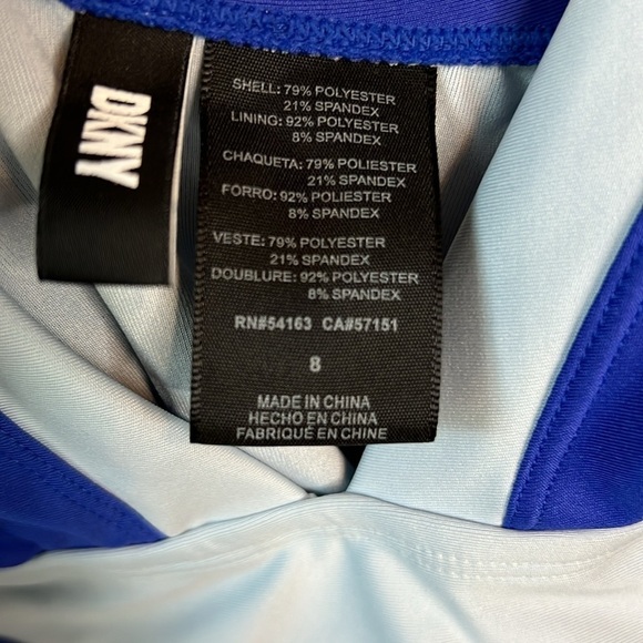 DKNY Lapis Blue Colorblock One Piece Swimsuit Size 8 - Picture 12 of 13
